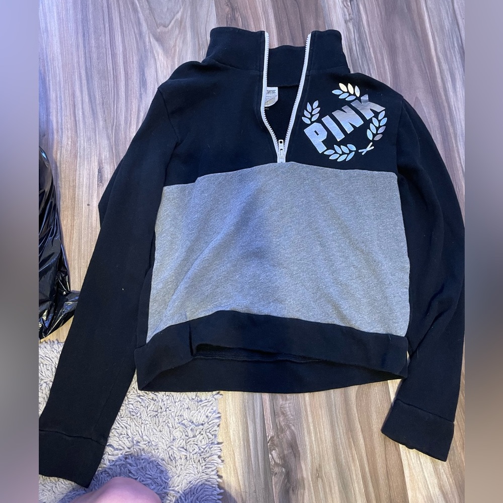 pink quarter zip